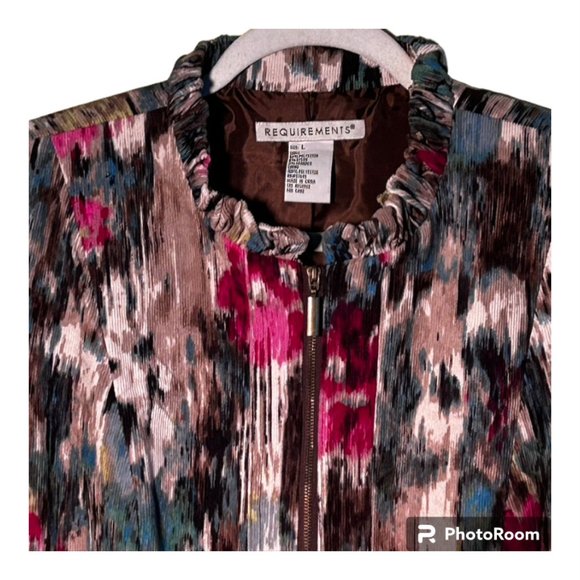 Requirements Zip-Front Watercolor Wash Jacket  L EUC - Picture 6 of 7